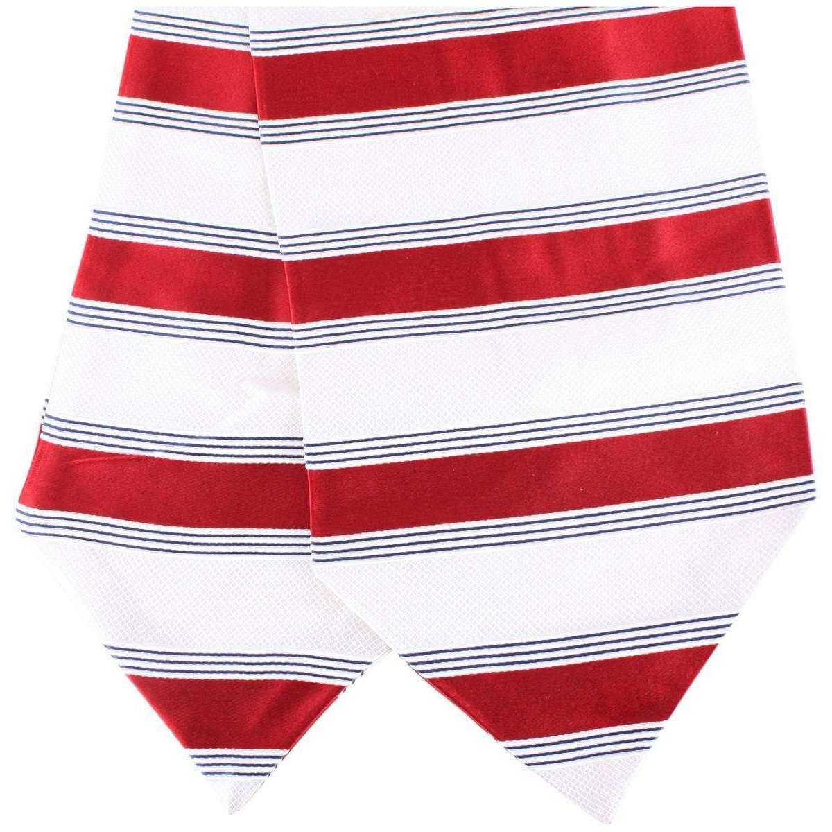 Knightsbridge Neckwear Striped Silk Cravat - Red/Cream - Image 3
