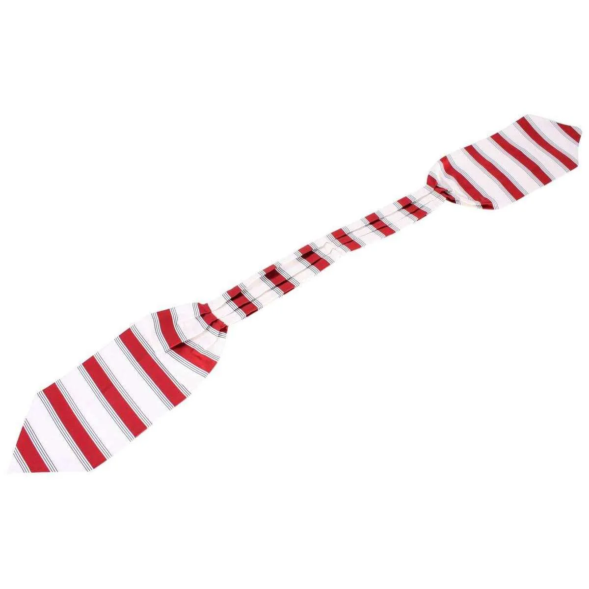 Knightsbridge Neckwear Striped Silk Cravat - Red/Cream - Image 5