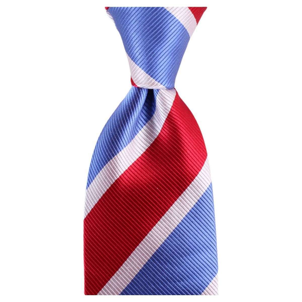 Knightsbridge Neckwear Striped Tie - Blue/Red/White - Image 3