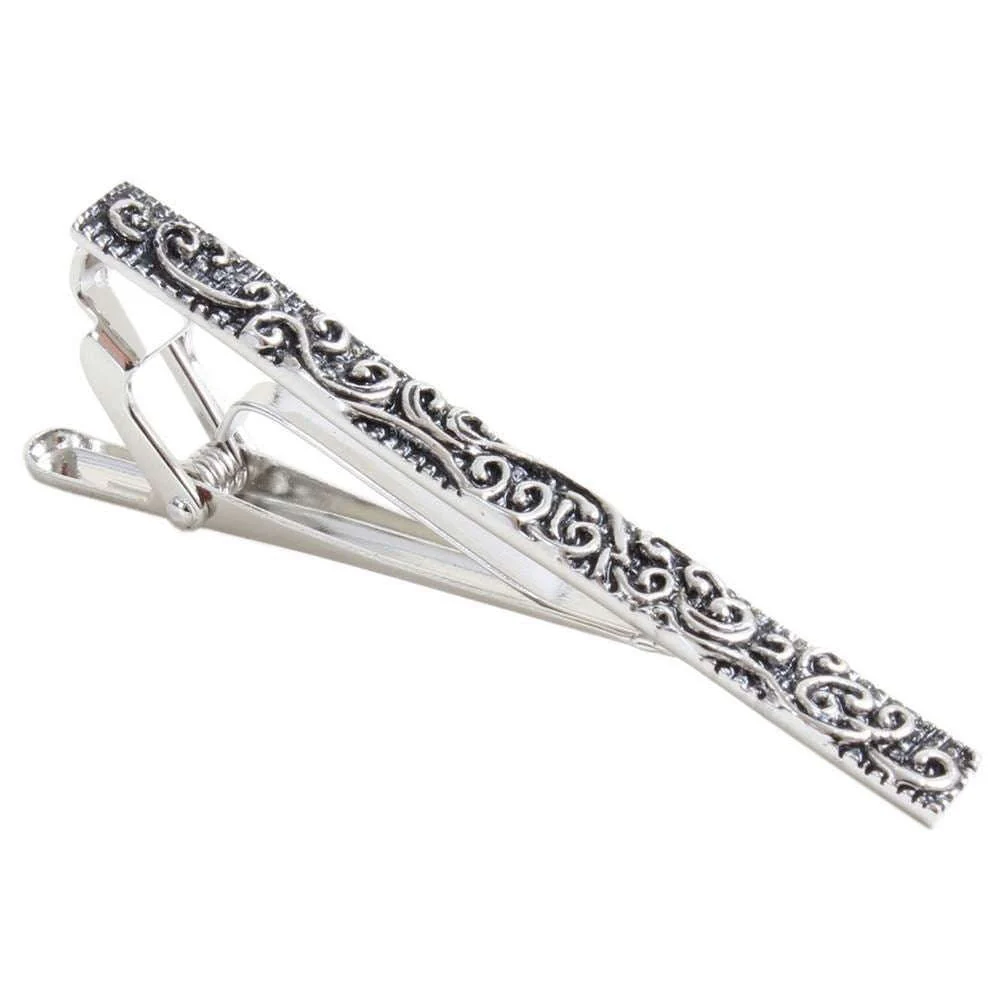 Knightsbridge Neckwear Swirl Tie Clip - Silver - Image 3