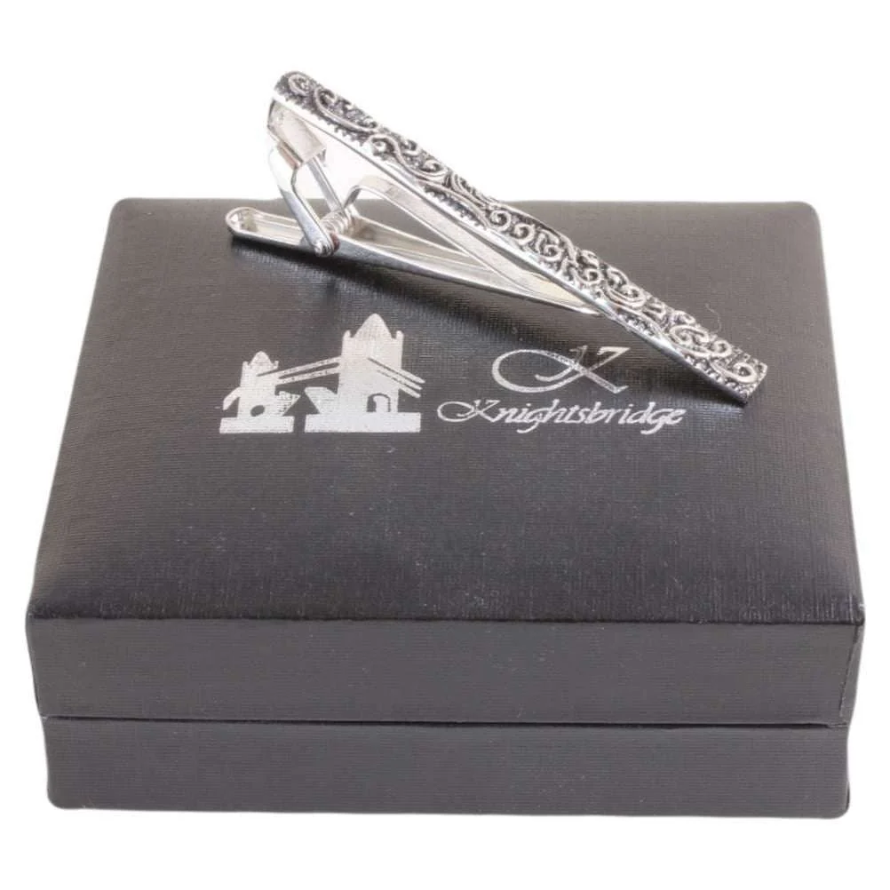 Knightsbridge Neckwear Swirl Tie Clip - Silver - Image 4