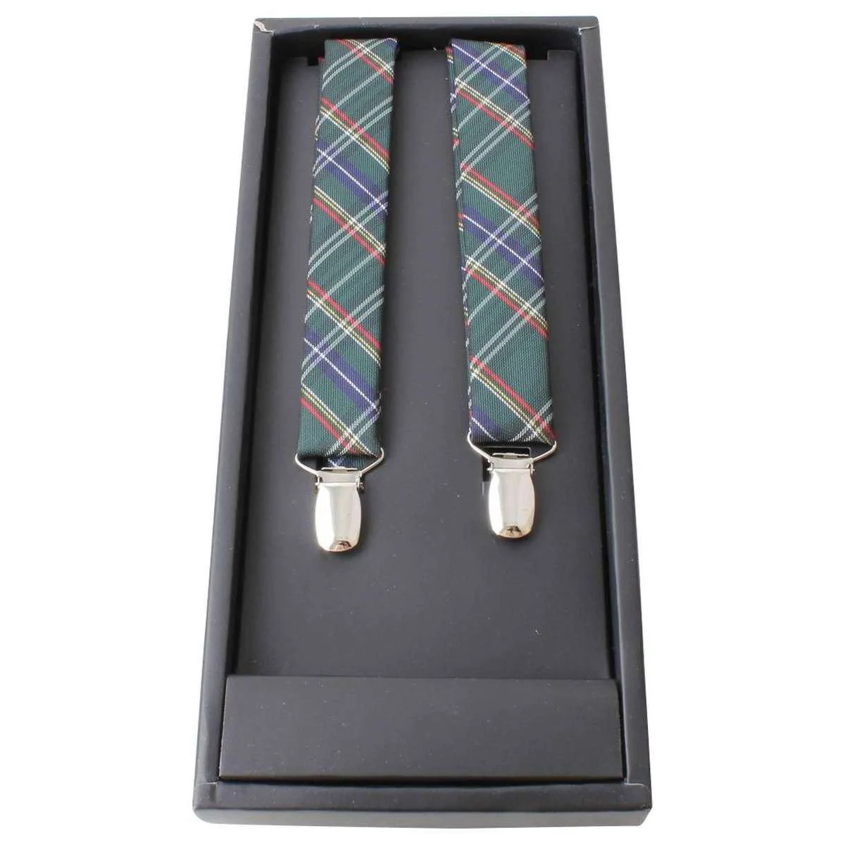 Knightsbridge Neckwear Tartan Clip Braces - Green - Image 4