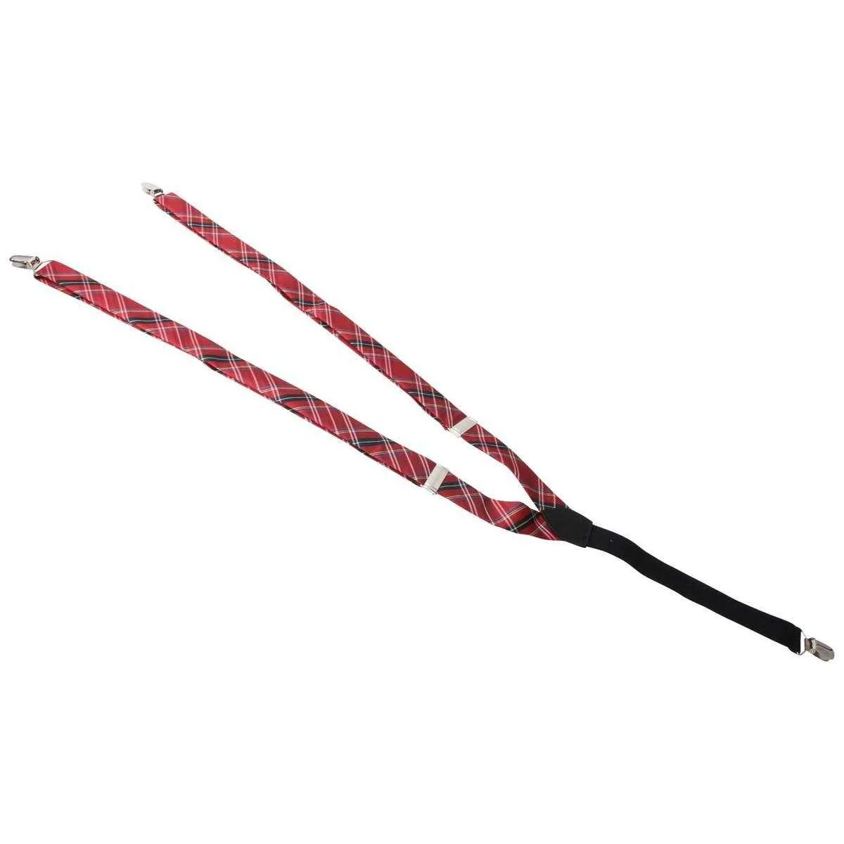 Knightsbridge Neckwear Tartan Clip Braces - Red - Image 3