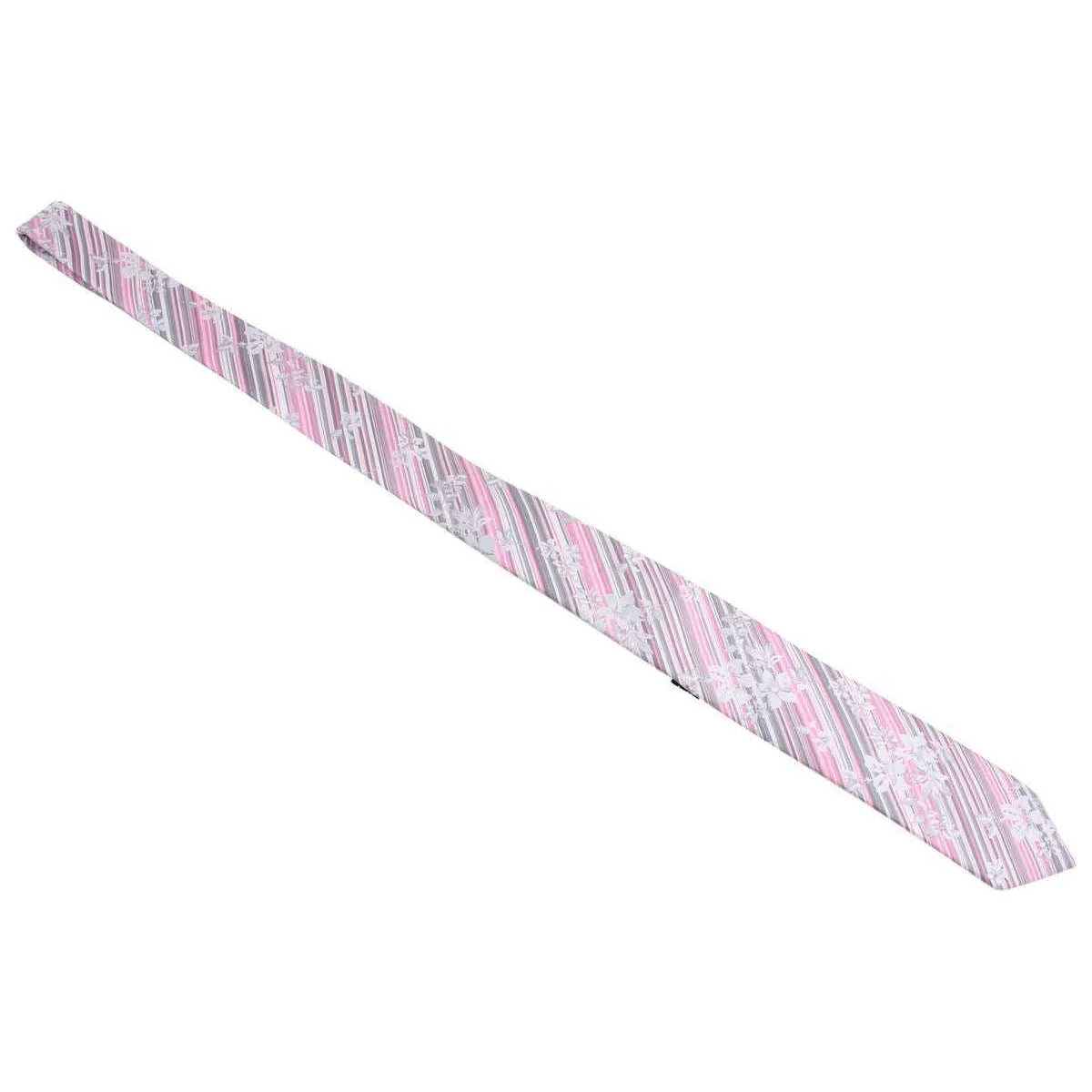 Knightsbridge Neckwear Unique Floral Tie - Pink/Grey - Image 3