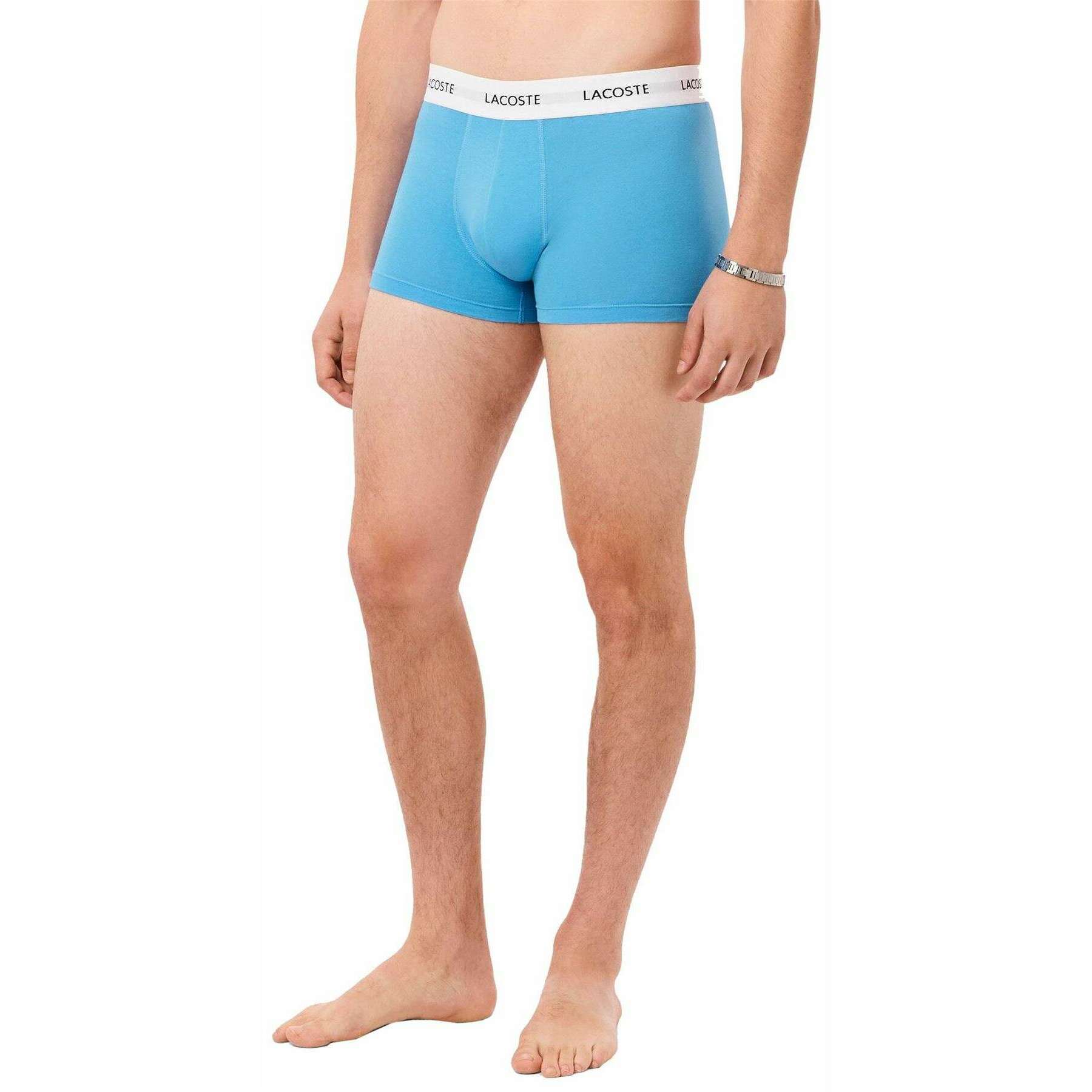 Lacoste 3 Pack Cotton Stretch Trunks - Methylene Navy/Argentine Blue - Image 4