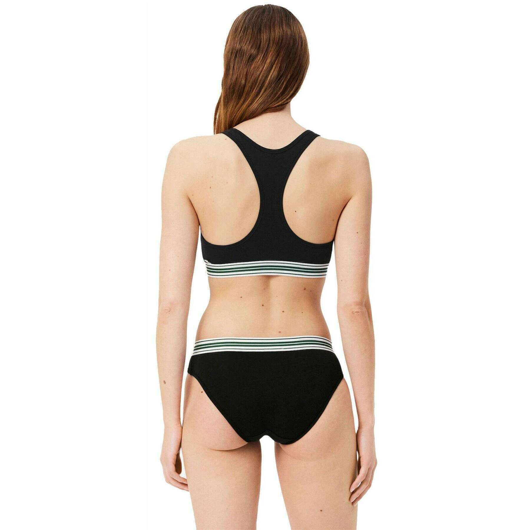 Lacoste Contrast Band Stretch Cotton Bralette - Black - Image 5