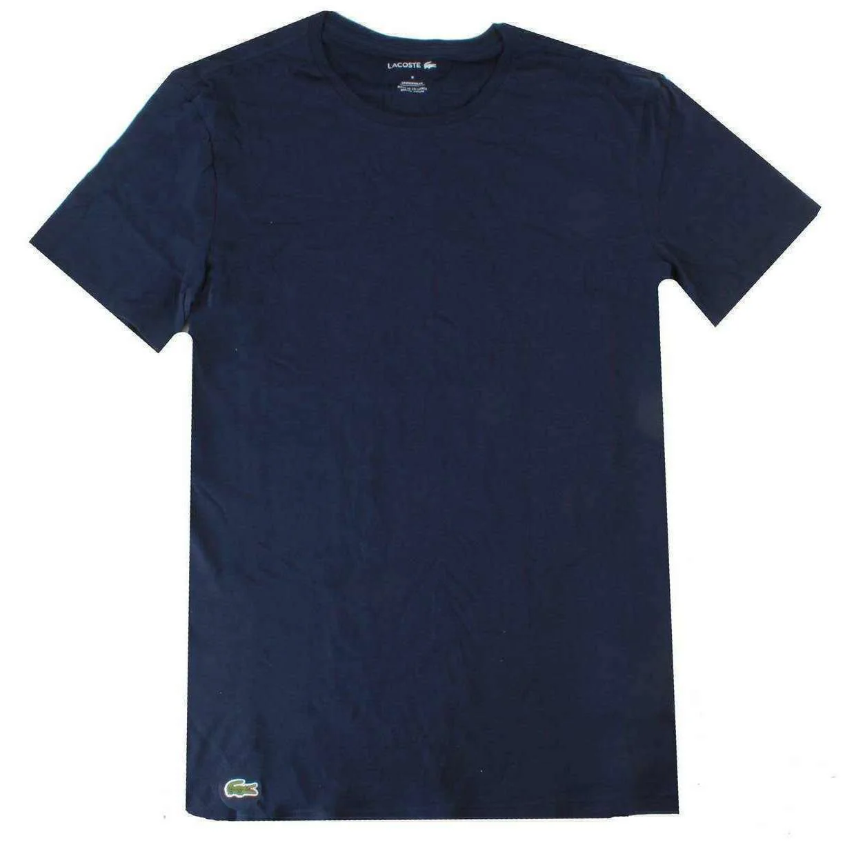 Lacoste Crew Neck Slim Fit Cotton 3 Pack T-Shirts - Navy/Red/Silver Chine Grey - Image 3