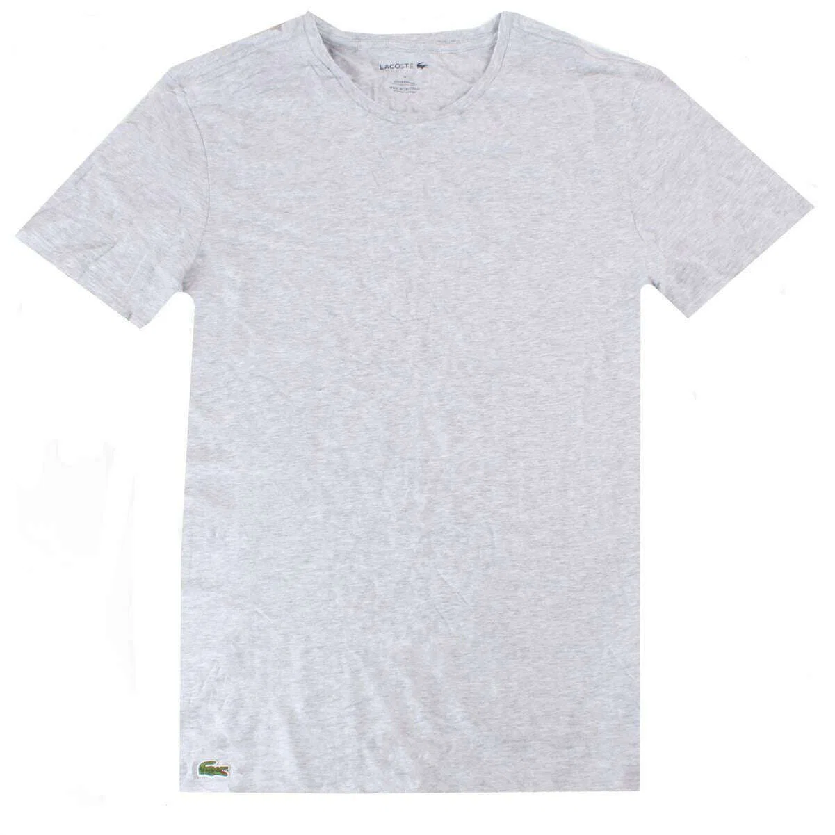 Lacoste Crew Neck Slim Fit Cotton 3 Pack T-Shirts - Navy/Red/Silver Chine Grey - Image 4