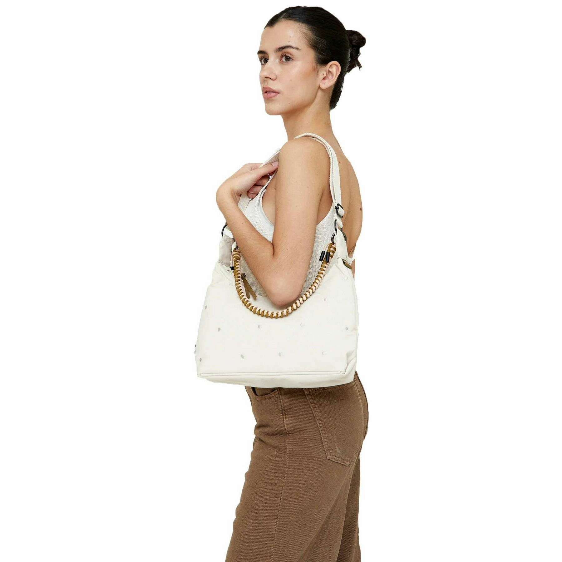 Lefrik Arles Bico Shoulder Bag - Ecru Dots Cream - Image 2
