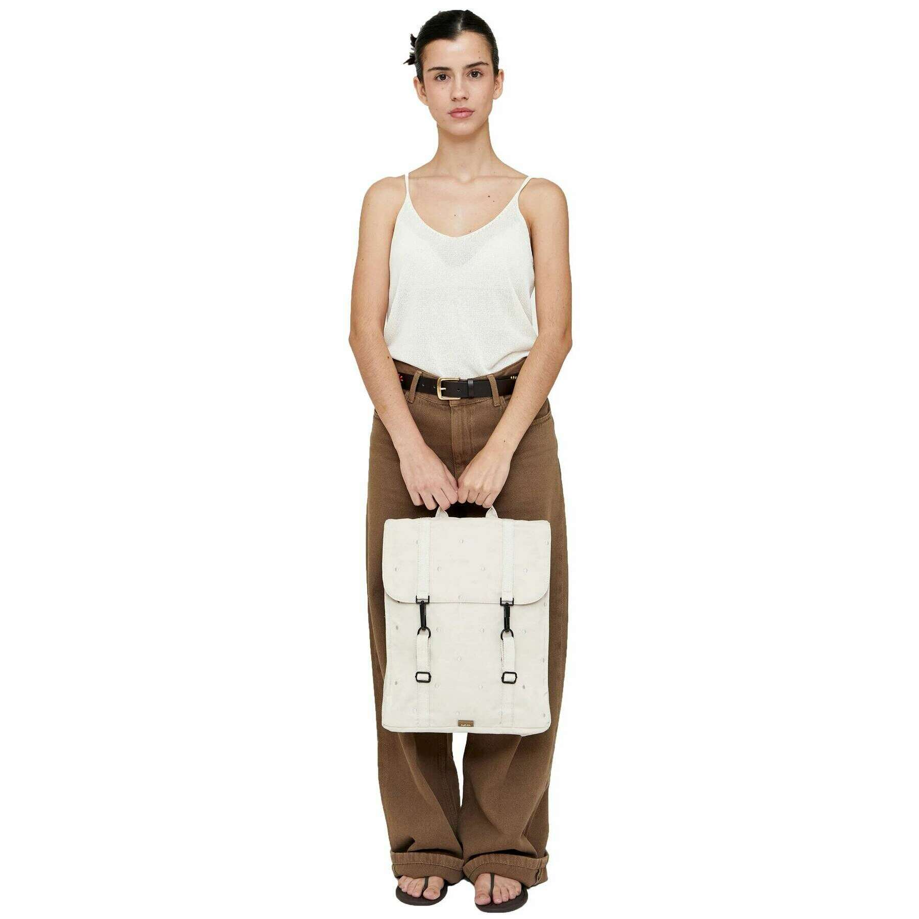 Lefrik Arles Handy Backpack - Ecru Dots Cream - Image 3