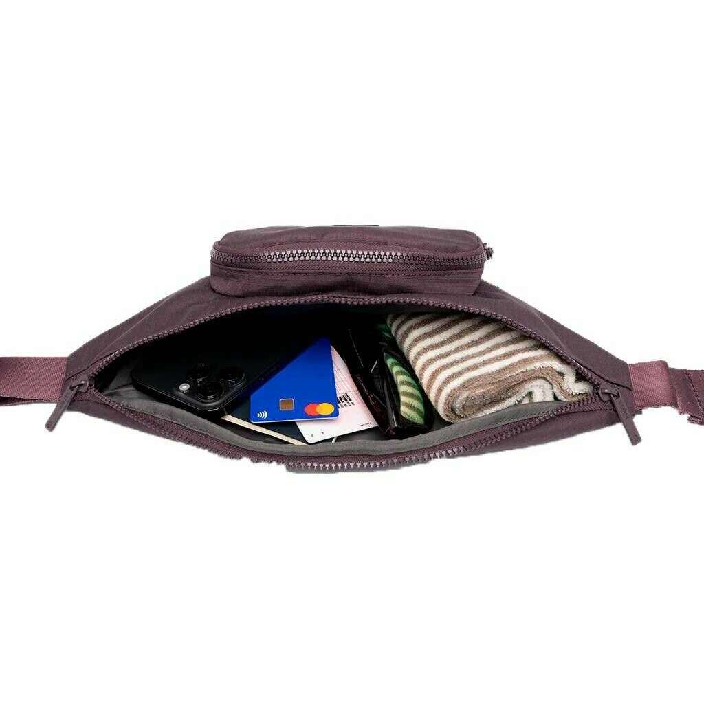 Lefrik Atlas Ripstop Crossbody Bum Bag - Wine Purple - Image 4