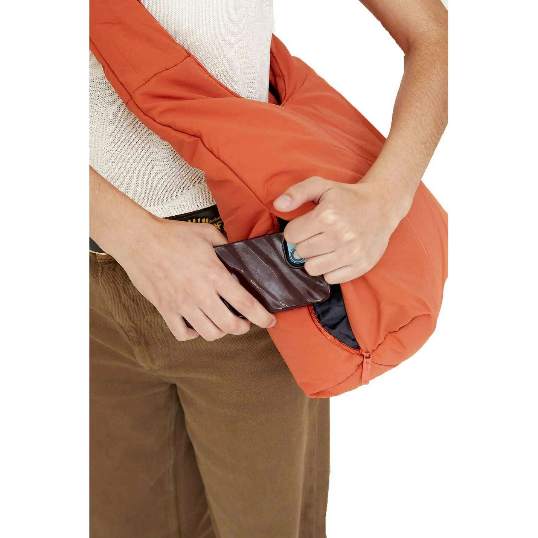 Lefrik Biwa Puffy Shoulder Bag - Koi Orange - Image 4