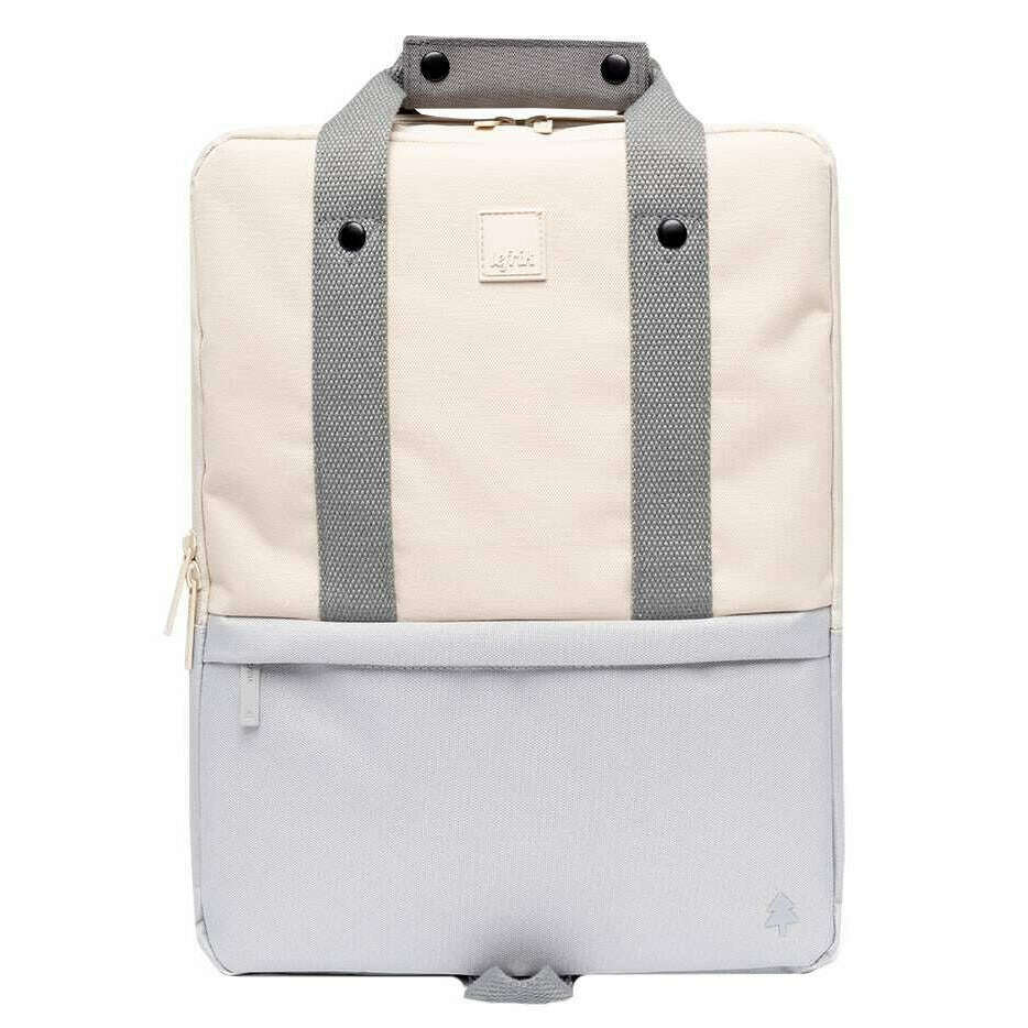 Lefrik Daily 13" Stripes Concrete Block Backpack - Grey/Light Grey/Cream