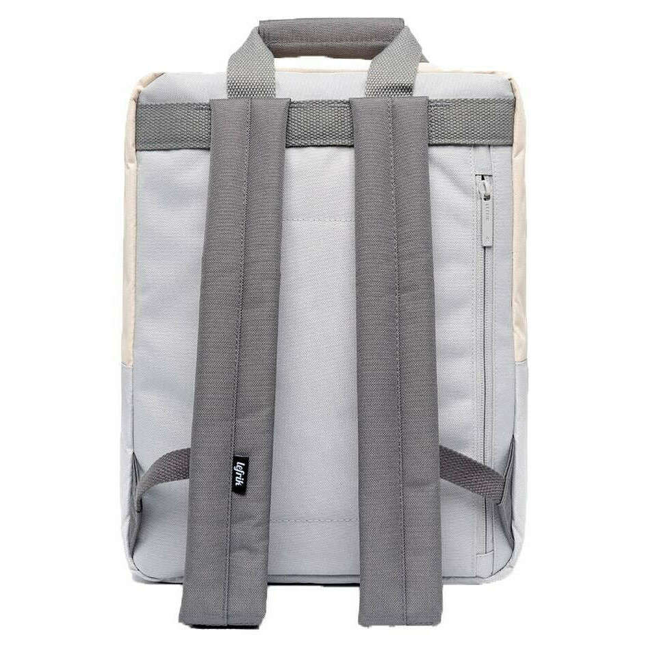 Lefrik Daily 13" Stripes Concrete Block Backpack - Grey/Light Grey/Cream - Image 2