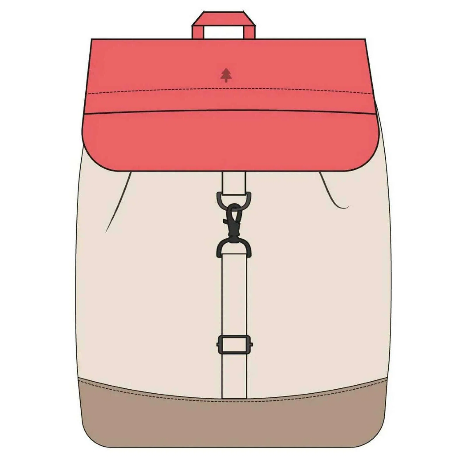 Lefrik Kaut Mini Backpack - Sunset Block Cream/Red