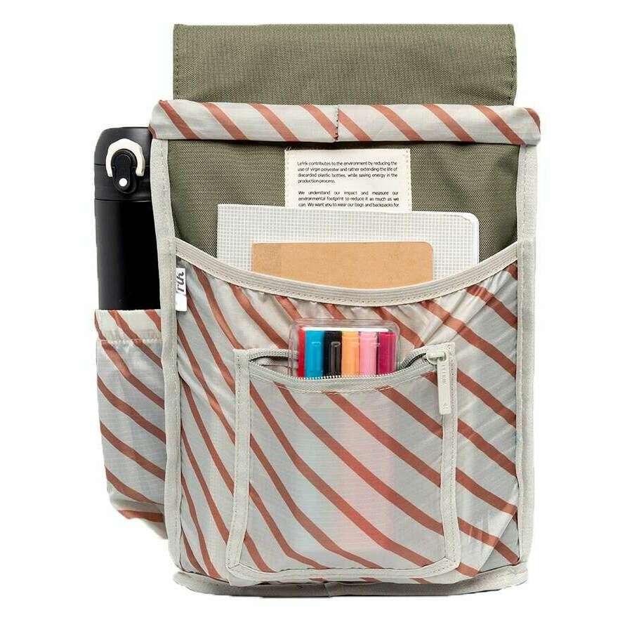 Lefrik Kaut Mini Stripes Backpack - Olive Green - Image 4