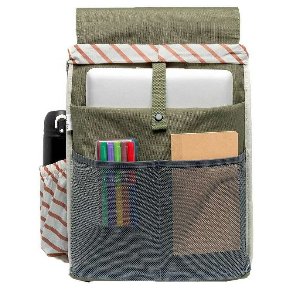 Lefrik Kaut Stripes Backpack - Olive Green - Image 3