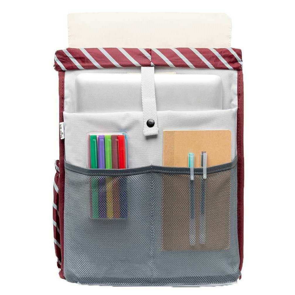 Lefrik Kaut Stripes Concrete Block Backpack - Grey/Light Grey/Cream - Image 4
