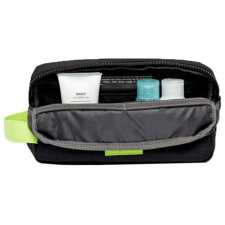 Lefrik Kei Lithe Ripstop Wash Bag - Black Lime - Image 3
