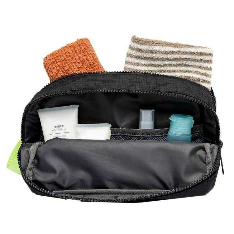 Lefrik Kei Ripstop Double Wash Bag - Black Lime - Image 3