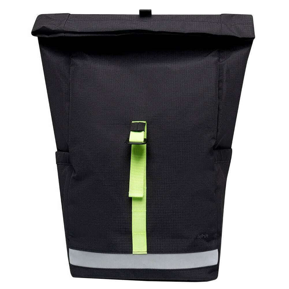 Lefrik Lars Roll Ripstop Backpack - Black Lime - Image 4