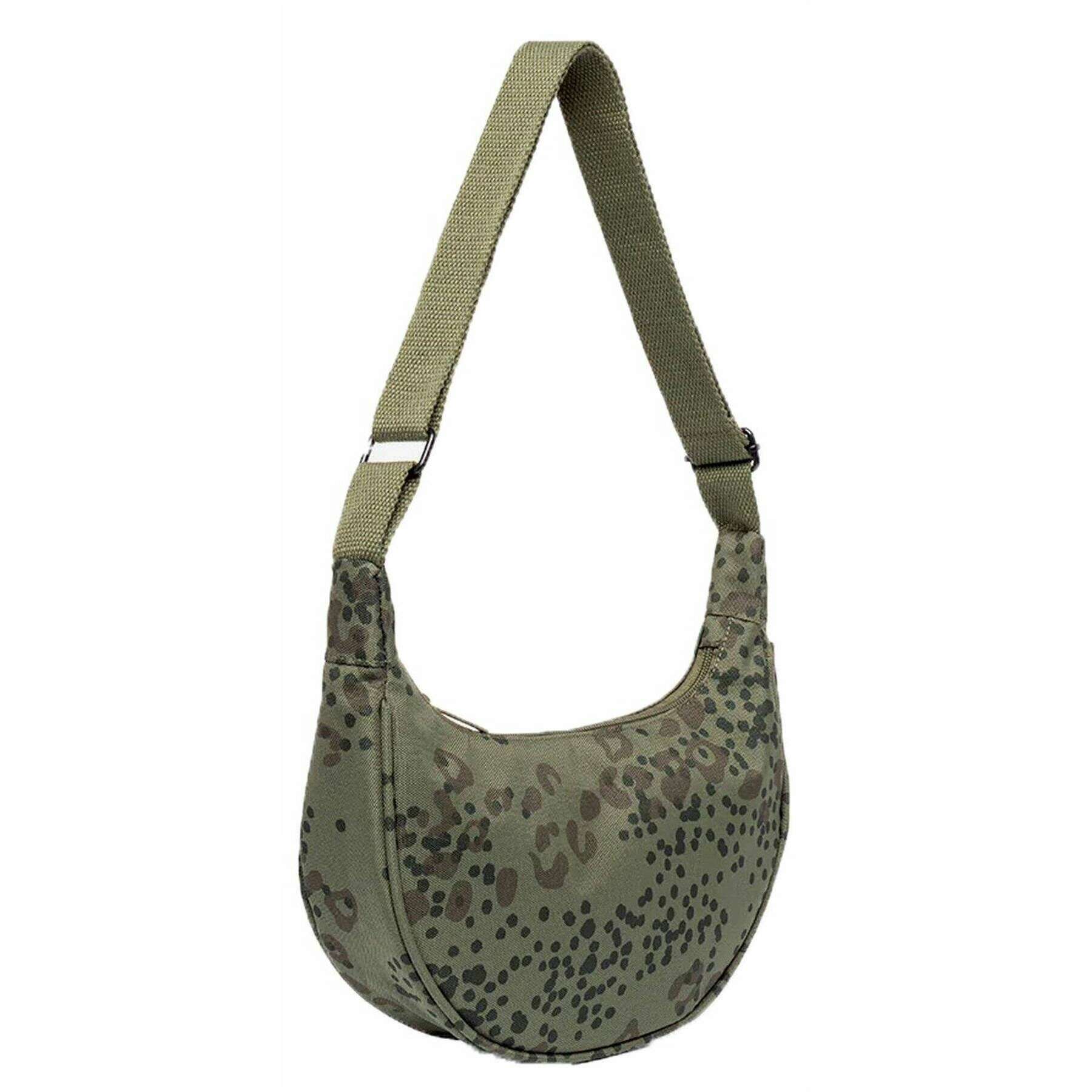 Lefrik Lua Cheetah Print Shoulder Bag - Green/Black - Image 3