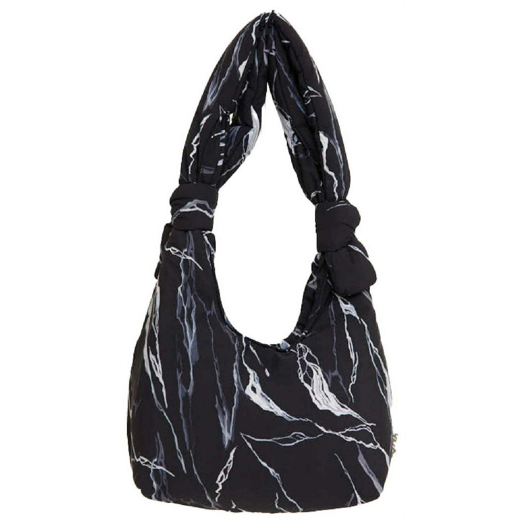 Lefrik Mercedes Bellido Biwa Puffy Mini Shoulder Bag - Rock Print Black