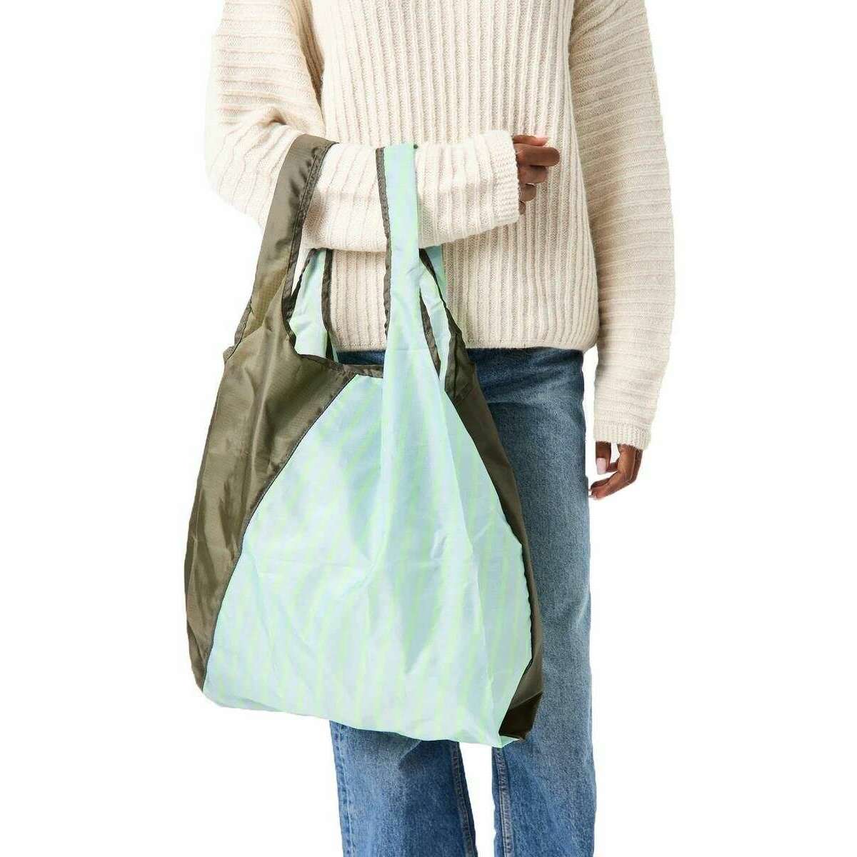 Lefrik Offcut Shopping Bag - Olive Green/Dream Blue - Image 4