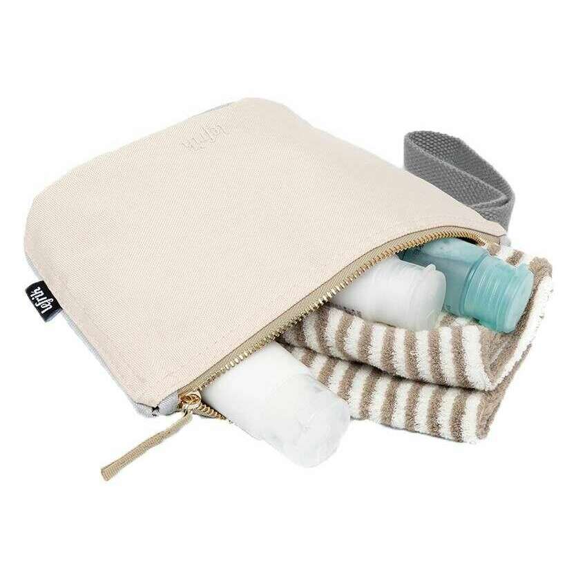 Lefrik Zoid S Concrete Block Toiletry Bag - Grey/Light Grey/Cream - Image 3