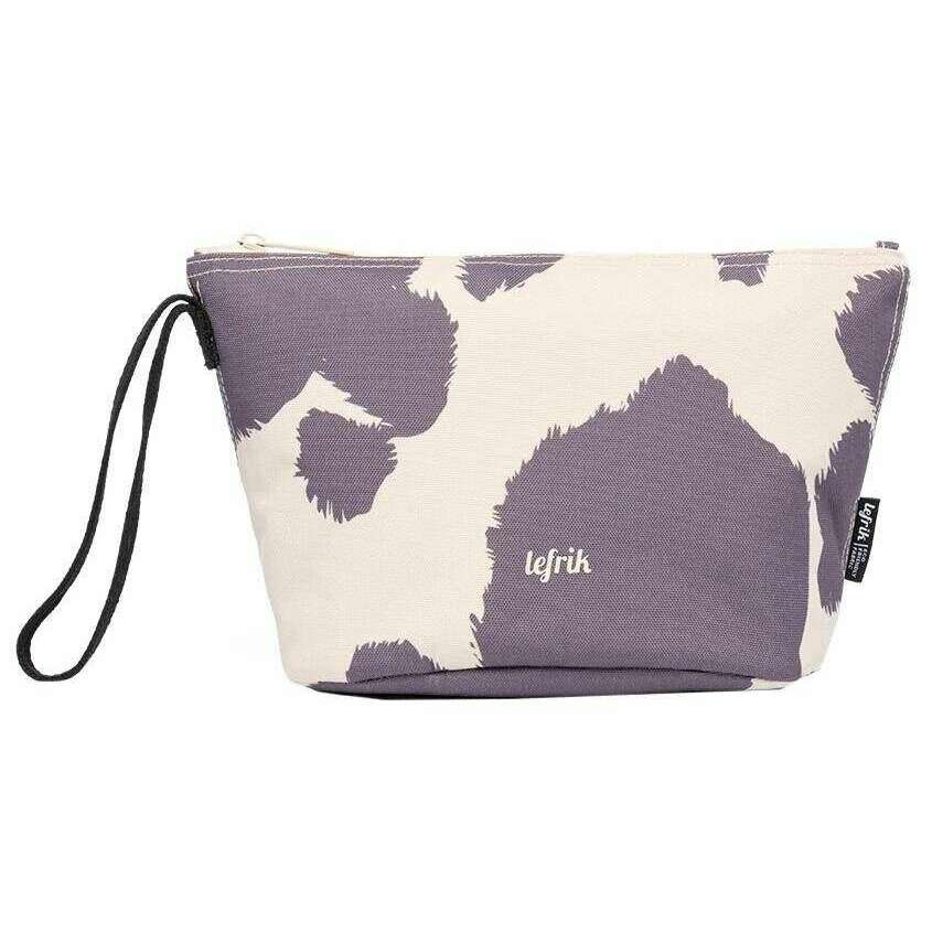 Lefrik Zoid Small and Medium Pack Cow Print Wash Bag - Cream/Grey - Image 2