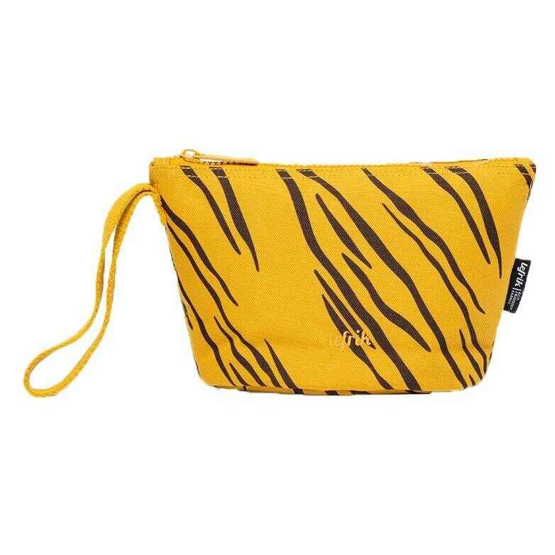 Lefrik Zoid Small and Medium Pack TIger Print Wash Bag - Yellow/Black - Image 3