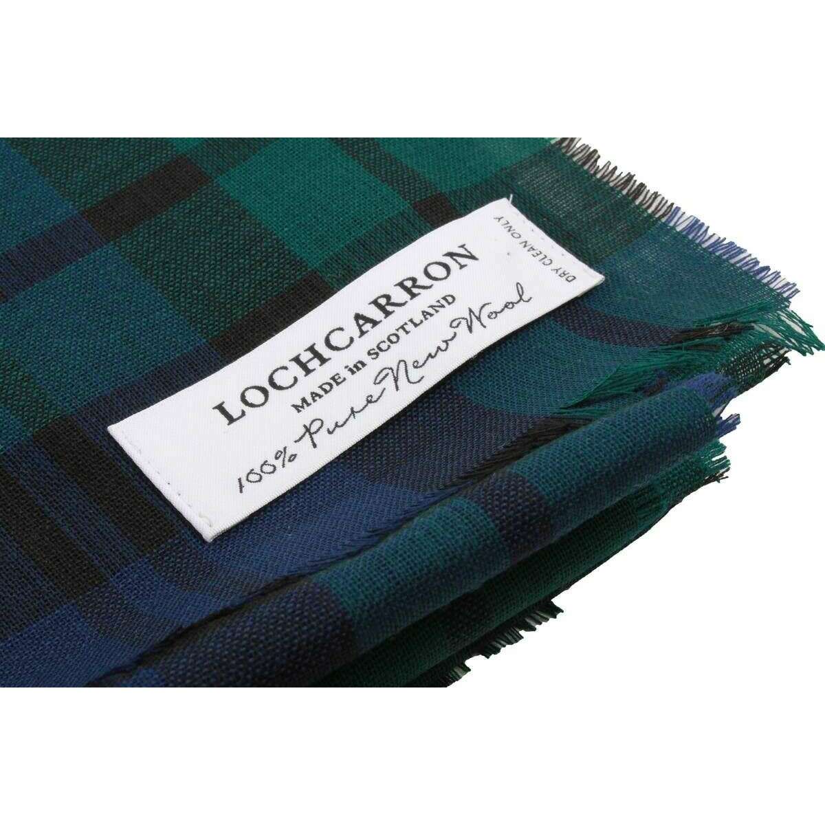 Locharron of Scotland Alba Black Watch Fine Merino Stole - Green/Navy - Image 3