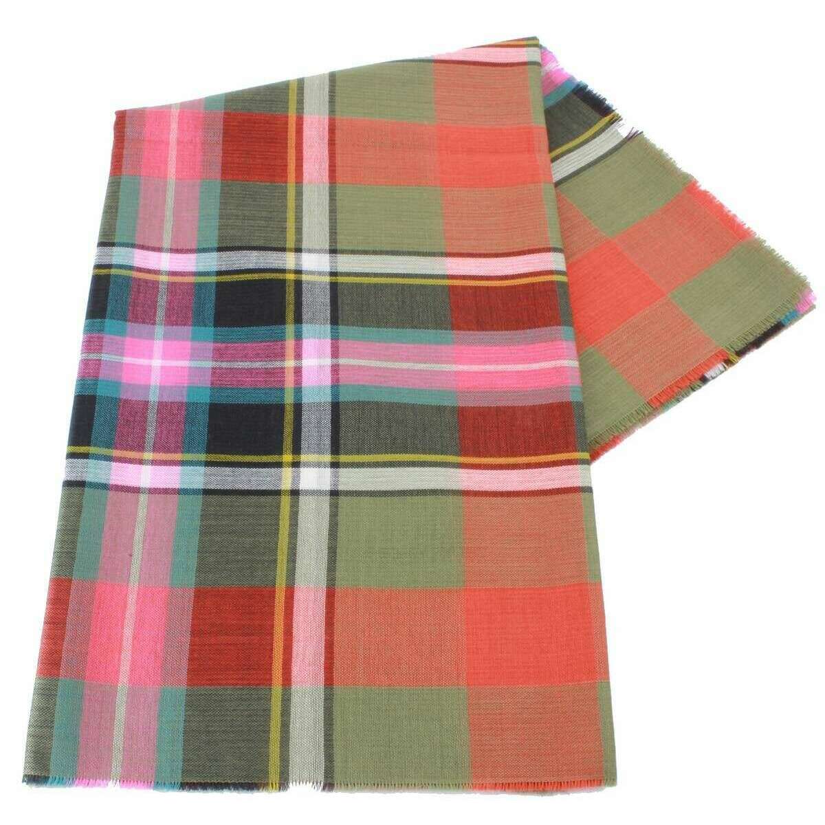 Locharron of Scotland Alba Bruce Of Kinnaird Ancient Fine Merino Scarf - Green/Orange