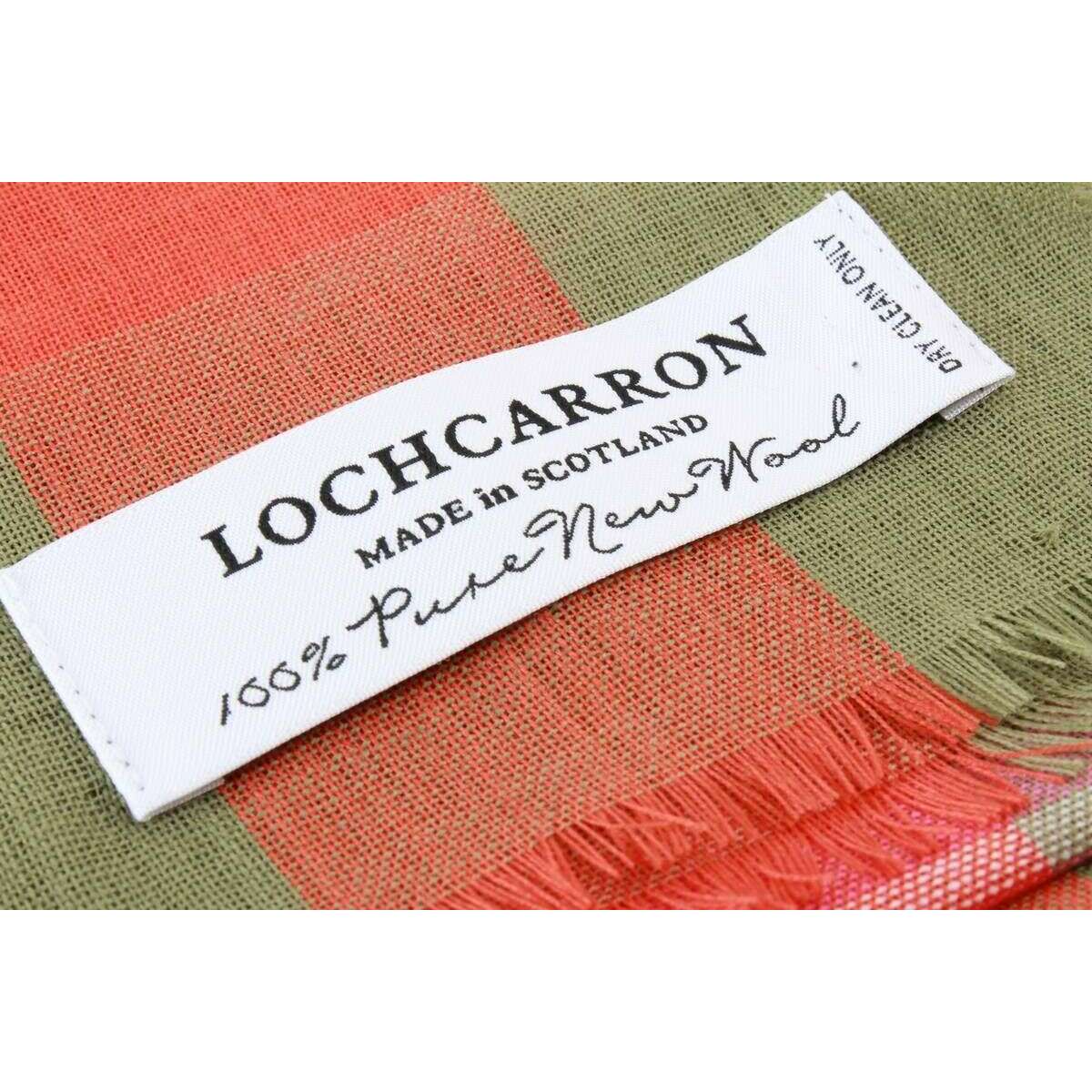 Locharron of Scotland Alba Bruce Of Kinnaird Ancient Fine Merino Scarf - Green/Orange - Image 3