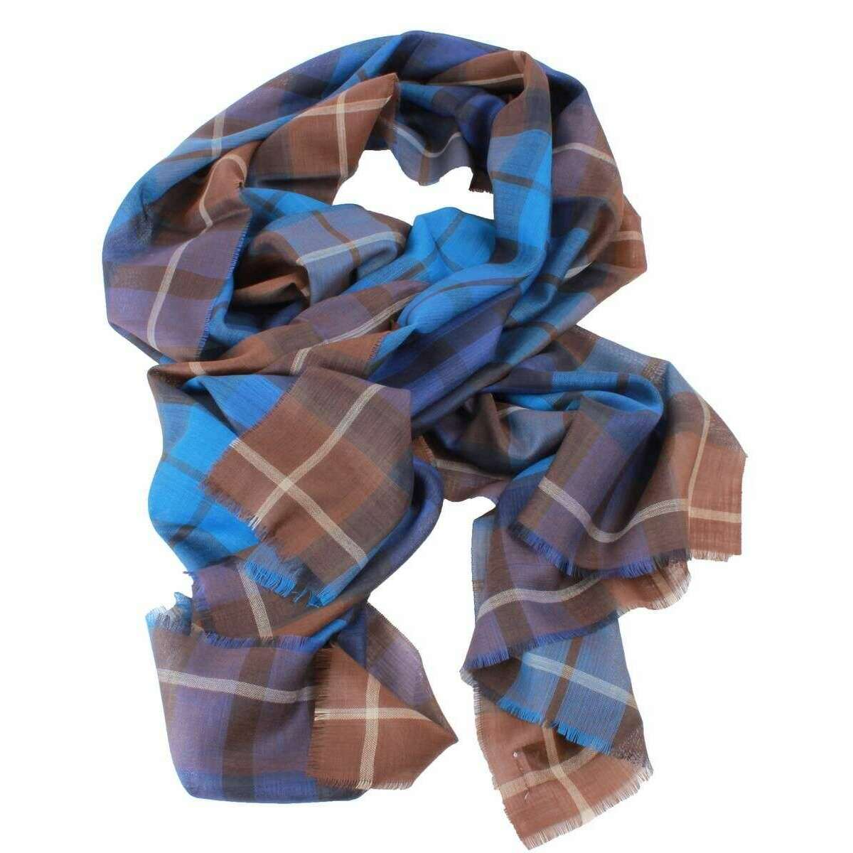 Locharron of Scotland Alba Buchanan Fine Merino Stole - Blue - Image 2