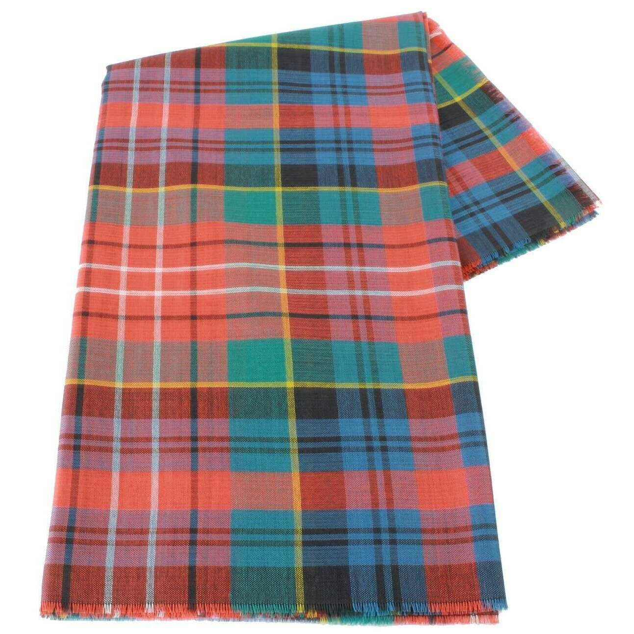 Locharron of Scotland Alba Caledonia Ancient Fine Merino Scarf - Orange/Green/Blue