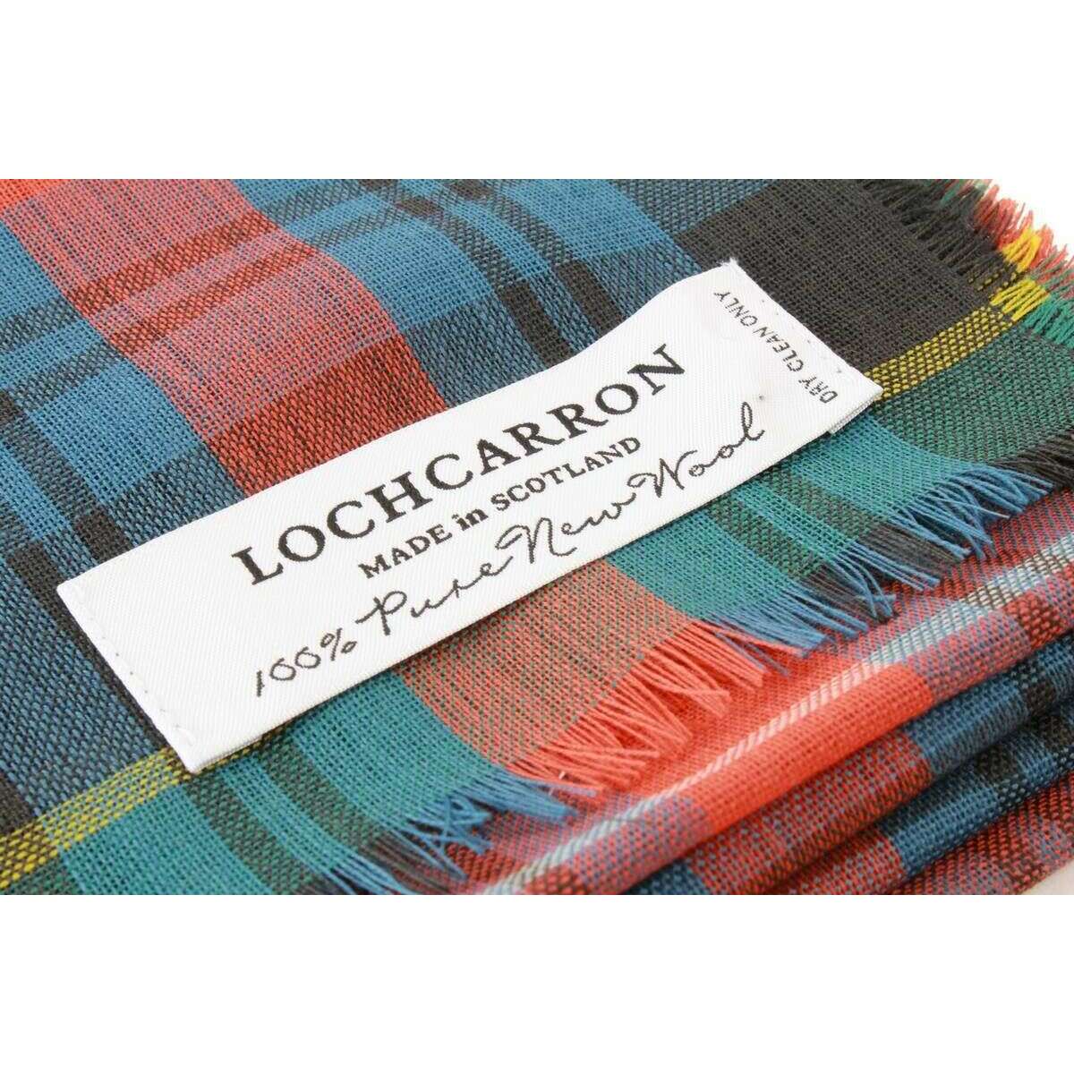 Locharron of Scotland Alba Caledonia Ancient Fine Merino Scarf - Orange/Green/Blue - Image 3