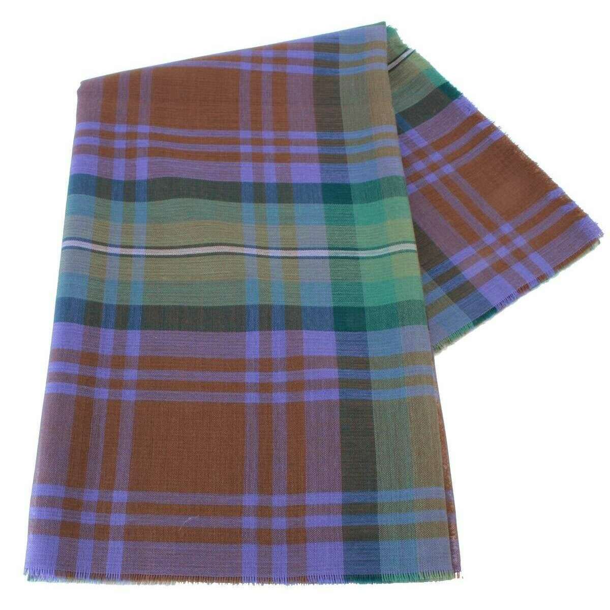 Locharron of Scotland Alba Isle of Skye Fine Merino Scarf - Purple/Green