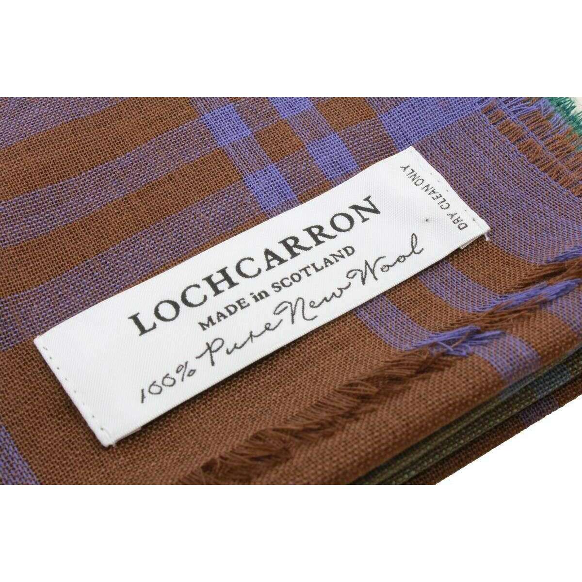 Locharron of Scotland Alba Isle of Skye Fine Merino Scarf - Purple/Green - Image 3
