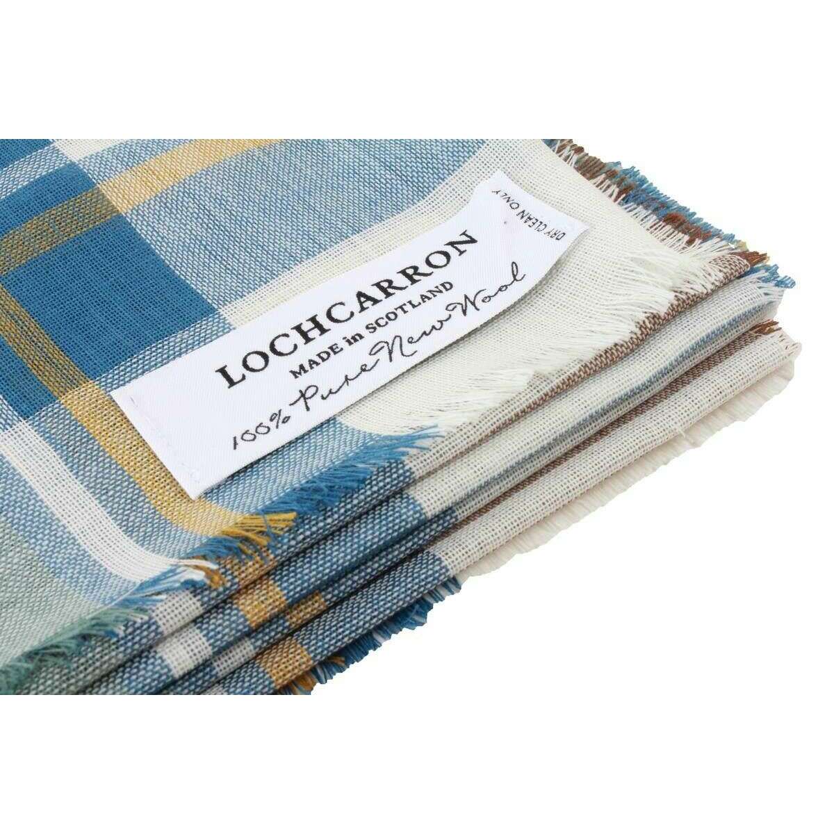 Locharron of Scotland Alba Stewart Dress Fine Merino Stole - Blue/Brown - Image 3