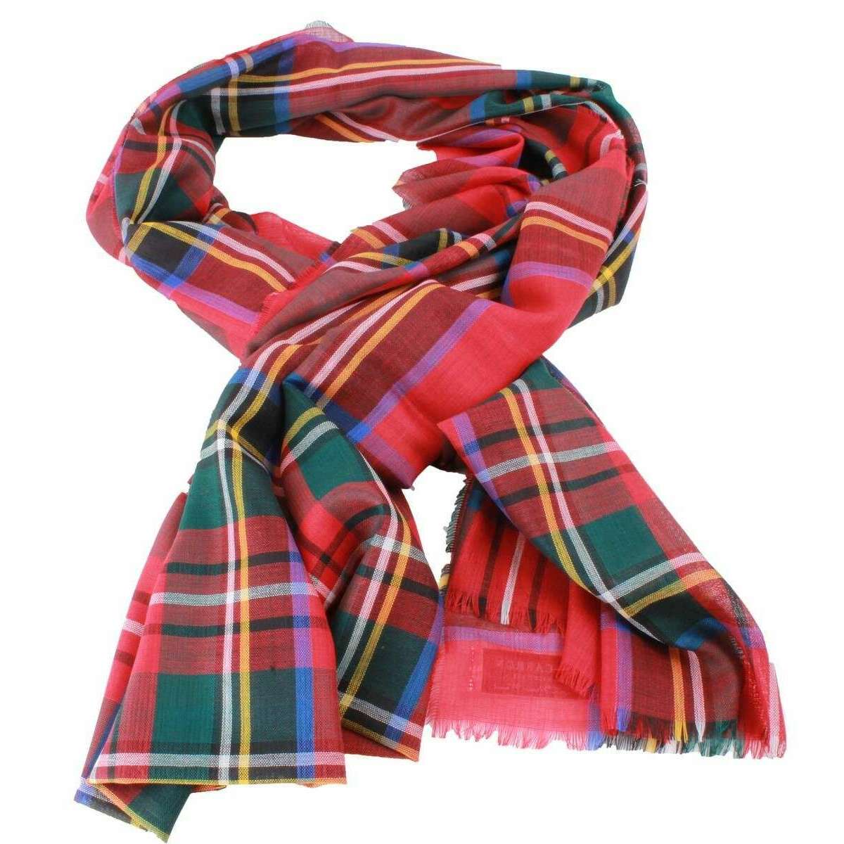 Locharron of Scotland Alba Stewart Royal Fine Merino Stole - Red/Blue/Green - Image 2
