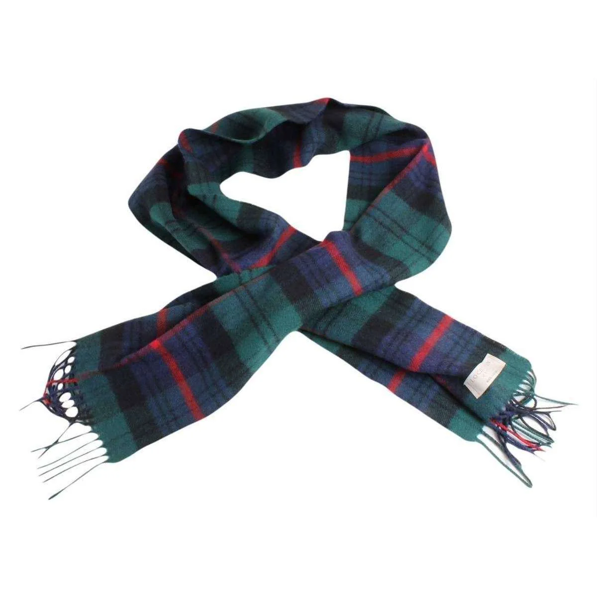 Locharron of Scotland Armstrong Modern Lambwool Scarf - Dark Green/Navy/Red - Image 2