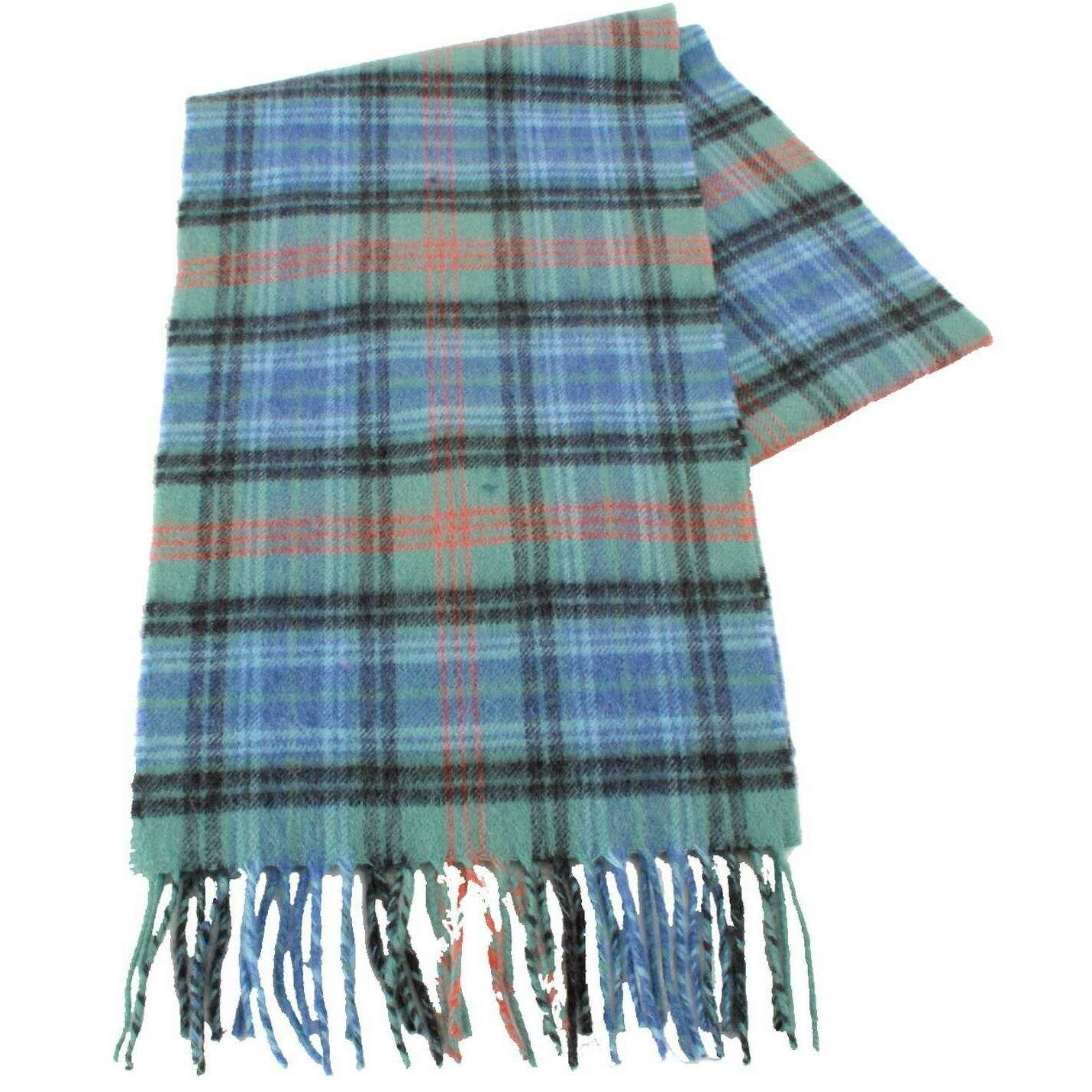 Locharron of Scotland Beau Locharron Hunting Ancient Cashmere Scarf - Blue/Green