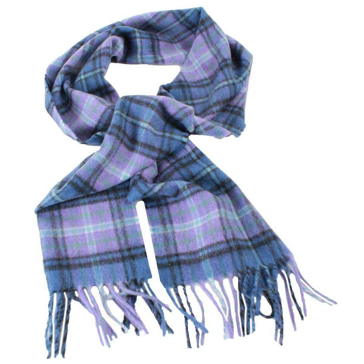 Locharron of Scotland Beau Scotland Forever Ancient Tartan Cashmere Scarf - Purple - Image 2