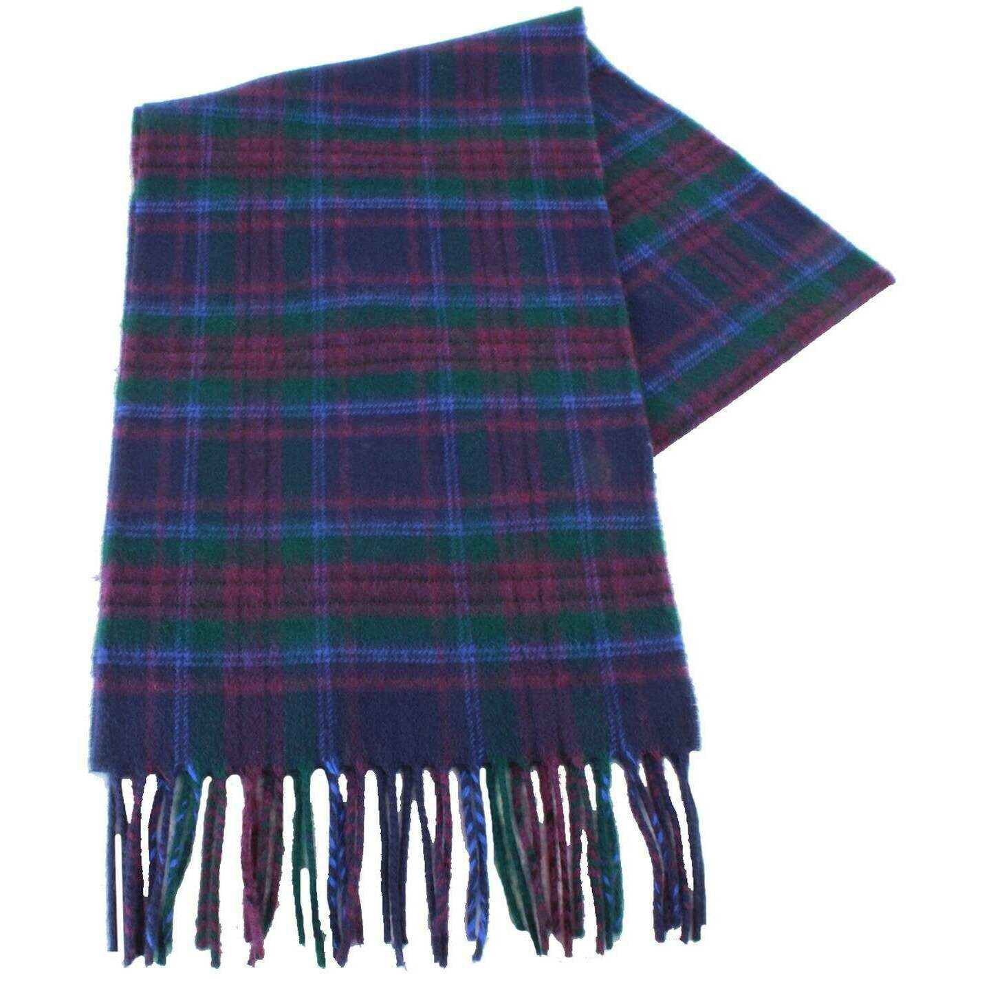 Locharron of Scotland Beau Spirit of Scotland Modern Cashmere Scarf - Royal Blue/Green/Red