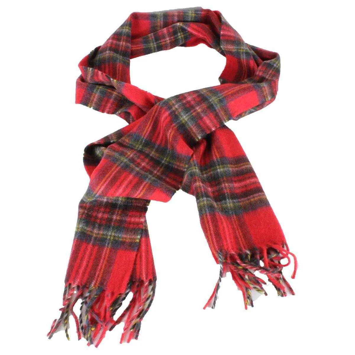 Locharron of Scotland Beau Stewart Royal Modern Cashmere Scarf - Red - Image 2