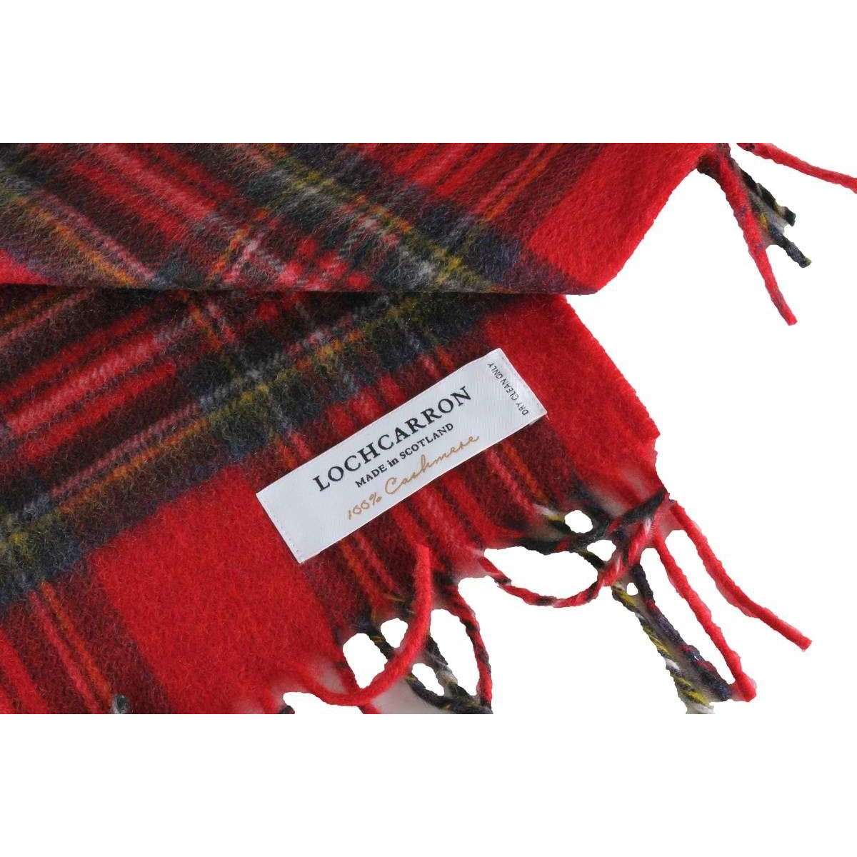 Locharron of Scotland Beau Stewart Royal Modern Cashmere Scarf - Red - Image 3