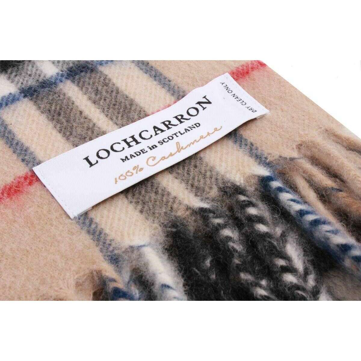 Locharron of Scotland Beau Thomson Modern Cashmere Scarf - Beige/Red/Black - Image 3