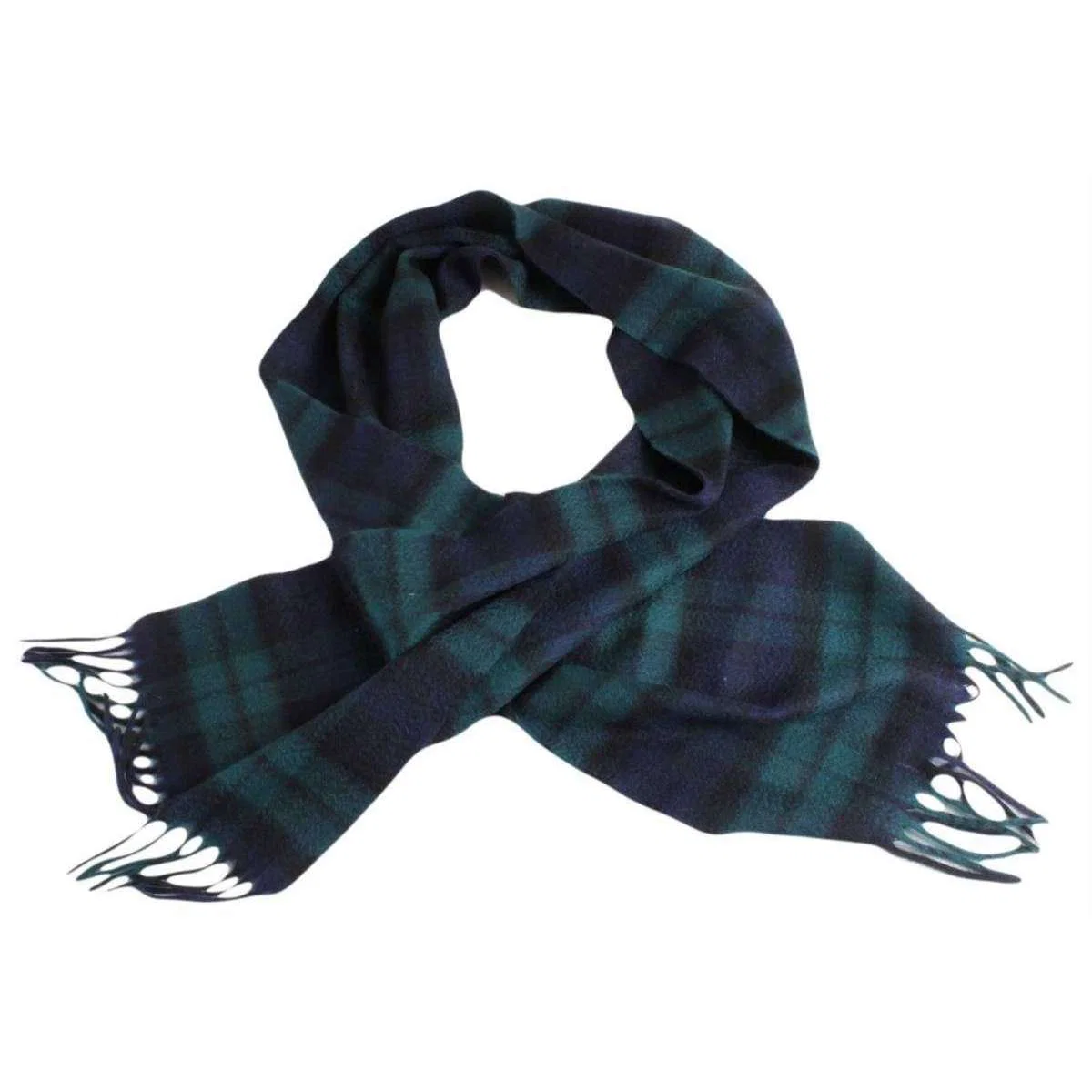 Locharron of Scotland Black Watch Modern Cashmere Scarf - Dark Green/Navy - Image 2