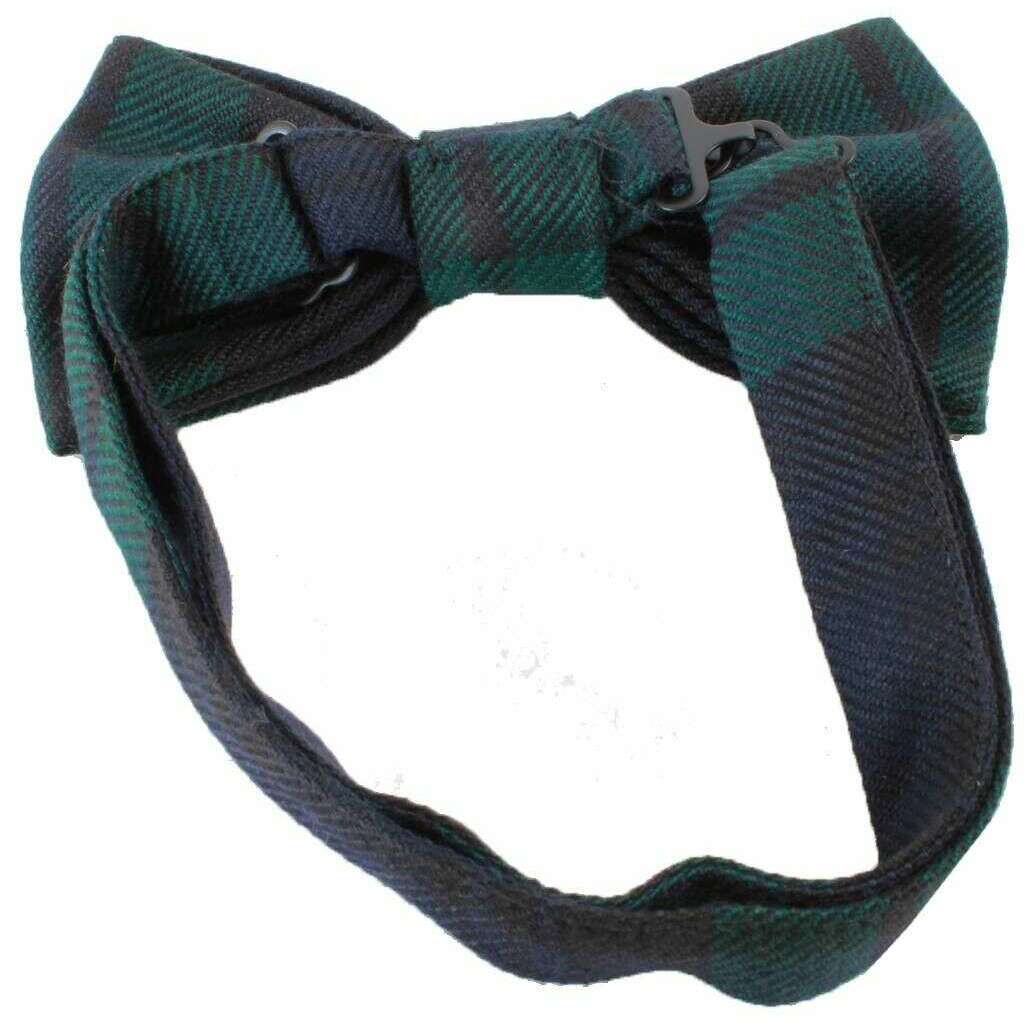 Locharron of Scotland Black Watch Modern Tartan Bow Tie - Dark Navy/Green - Image 2